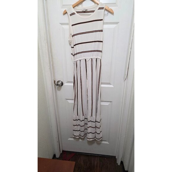 Loft Outlet Womens Sleeveless Striped Maxi Dress M - Picture 2 of 7